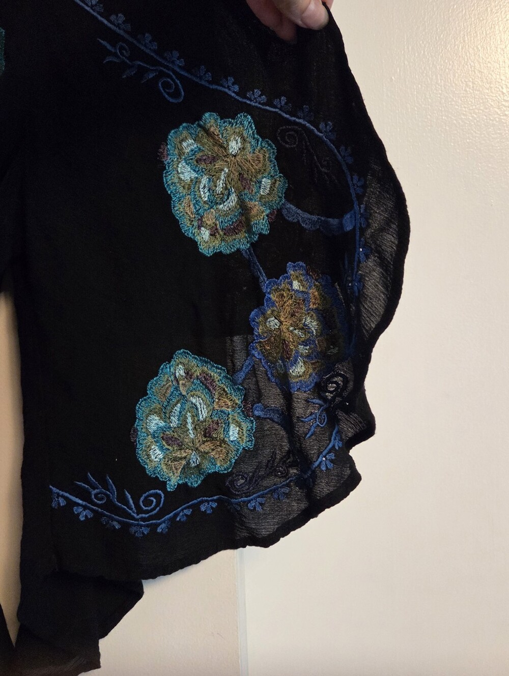 FREE PEOPLE Cora Embroidered Mini Dress Black Extra Small - Picture 5 of 9